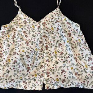 Women's Flowy Floral Button Up Tank Top